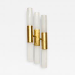  Venfield Pair of Brass and Opaline Glass Wall Sconces - 2357705