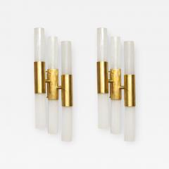  Venfield Pair of Brass and Opaline Glass Wall Sconces - 2357706
