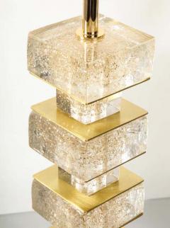  Venfield Pair of Custom Gold Infused Murano Glass Cubist Table Lamps - 3174329