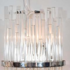  Venfield Pair of Custom Large Glass Rod Sconces with Polished Nickel Frame - 3129806