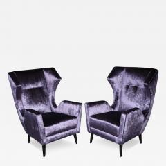 Venfield Pair of Custom Wing Chairs in the Style of Gio Ponti - 3139740