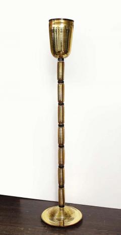  Venfield Pair of Gold and Black Opaque Murano Glass Floor Lamps - 3222052