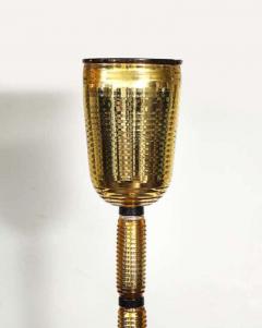  Venfield Pair of Gold and Black Opaque Murano Glass Floor Lamps - 3222055