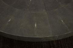  Venfield Round Black Genuine Shagreen Table with Parchment Base - 2272590