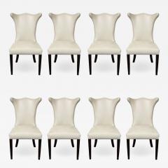  Venfield Set of 8 Leather Dining Chairs with Chrome Nailheads - 2473040