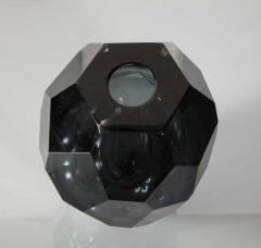  Venfield Small Murano Dark Gray Glass Gem Cut Vase - 3166639
