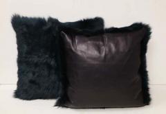  Venfield Toscana Long Hair Shearling Pillow in Deep Forest Color - 3141383