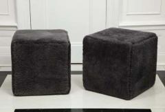  Venfield Venfield Custom Pair of Shearling Cube Foot Stools Ottoman - 3166540