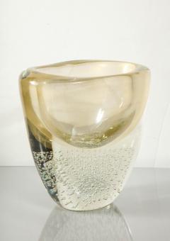  Venfield Wide Gold Sommerso Italian Murano Glass Vase - 4451273