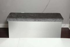  Venfield Wrapped Stainless Bench Upholstered in Grey Velvet - 3138138