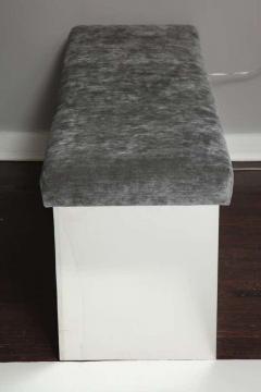  Venfield Wrapped Stainless Bench Upholstered in Grey Velvet - 3138141