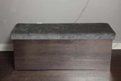  Venfield Wrapped Stainless Bench Upholstered in Grey Velvet - 3138142