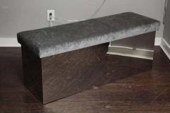 Venfield Wrapped Stainless Bench Upholstered in Grey Velvet - 3138143