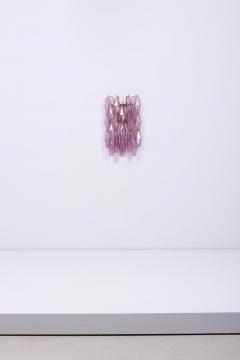  Venini 1 of 4 Amethyst Polyhedral Glass Sconces or Wall Lamps in the Manner of Venini - 1211137