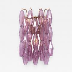  Venini 1 of 4 Amethyst Polyhedral Glass Sconces or Wall Lamps in the Manner of Venini - 1211943