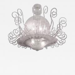  Venini 1950s Rare Venini Chandelier in White Reticello - 337063