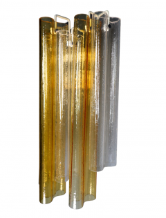  Venini 1950s pair 20 Venini Murano amber glass sconces - 3149502