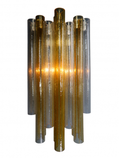  Venini 1950s pair 20 Venini Murano amber glass sconces - 3149503