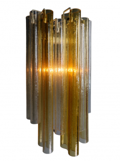  Venini 1950s pair 20 Venini Murano amber glass sconces - 3149504