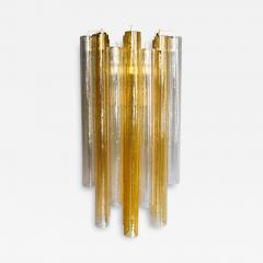  Venini 1950s pair 20 Venini Murano amber glass sconces - 3150580
