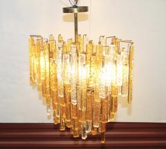  Venini 1960s Mid Century Modern Venini Glass Oval Chandelier - 1806180