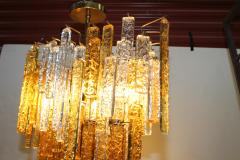  Venini 1960s Mid Century Modern Venini Glass Oval Chandelier - 1806183