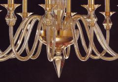  Venini 2 Mid Century Modern Neoclassical Murano Venetian Glass Double Tier Chandeliers - 1657718