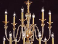 Venini 2 Mid Century Modern Neoclassical Murano Venetian Glass Double Tier Chandeliers - 1657719