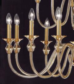  Venini 2 Mid Century Modern Neoclassical Murano Venetian Glass Double Tier Chandeliers - 1657721