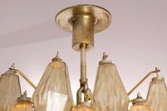  Venini A signed Venini Poliedri chandelier with glass diffusers Italy 1950s - 4342320