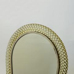  Venini Carlo Scarpa for Venini A Treccia table mirror in olive oil green glass - 3460881