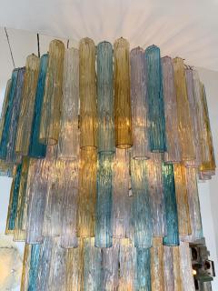  Venini Cascade Chandelier Tube Murano Glass by Venini Italy 1960s - 4608085