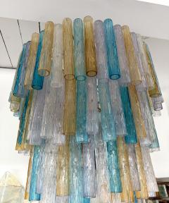  Venini Cascade Chandelier Tube Murano Glass by Venini Italy 1960s - 4608091