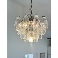  Venini Contemporary Bronzed Chandelier With Poliedri Murano Glass in Venini Style - 4303220