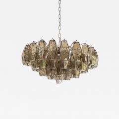  Venini Contemporary Chandelier With Fume Poliedri Murano Glass in Venini Style - 4306123