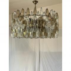  Venini Contemporary Huge Poliedro Murano Glass Brunish Chandelier in Venini Style - 4567006