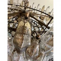  Venini Contemporary Huge Poliedro Murano Glass Brunish Chandelier in Venini Style - 4567008