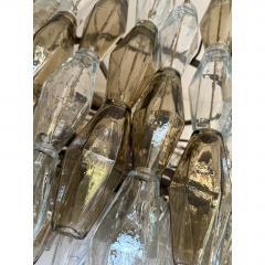  Venini Contemporary Huge Poliedro Murano Glass Brunish Chandelier in Venini Style - 4567012