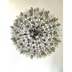  Venini Contemporary Huge Poliedro Murano Glass Brunish Chandelier in Venini Style - 4567013