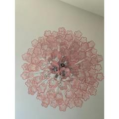  Venini Contemporary Pink Tronchi Murano Glass Chandelier in Venini Style - 4303284