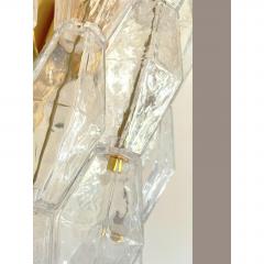  Venini Contemporary Transparent Poliedri Murano Glass Gold Wall Sconce - 4735691