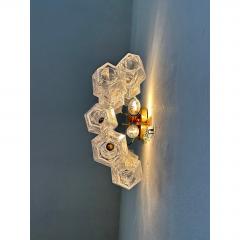  Venini Contemporary Transparent Poliedri Murano Glass Gold Wall Sconce - 4735693