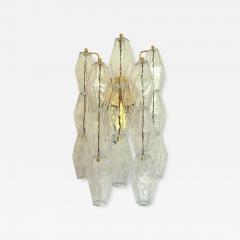  Venini Contemporary Transparent Poliedri Murano Glass Gold Wall Sconce - 4738776
