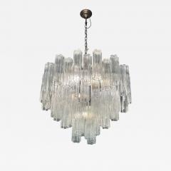 Venini Contemporary Trasparent Tronchi Murano Brunish Chandelier in Venini Style - 4460874