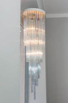  Venini Elegant chandelier by Prod Venini Italy circa 1970 Trilobo  - 2117774