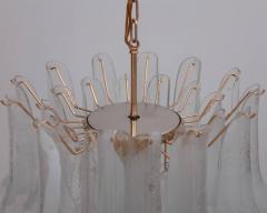  Venini Extra Large Murano Chandelier with Gold Plated Base Italy 1970s - 543797