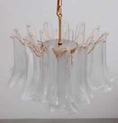  Venini Extra Large Murano Chandelier with Gold Plated Base Italy 1970s - 543803