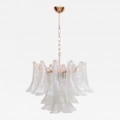  Venini Extra Large Murano Chandelier with Gold Plated Base Italy 1970s - 544969