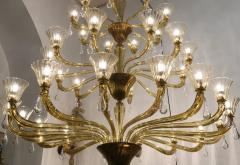  Venini Extraordinary Amber Venini Murano Chandelier 1960 - 634056