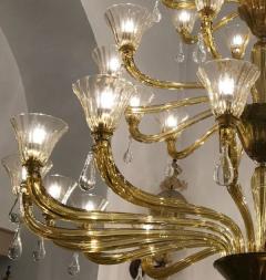  Venini Extraordinary Amber Venini Murano Chandelier 1960 - 634060